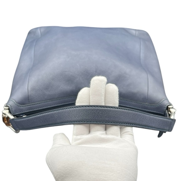 GUC Gucci Bamboo Navy Blue Shoulder Bag w/ COA - Picture 9 of 16